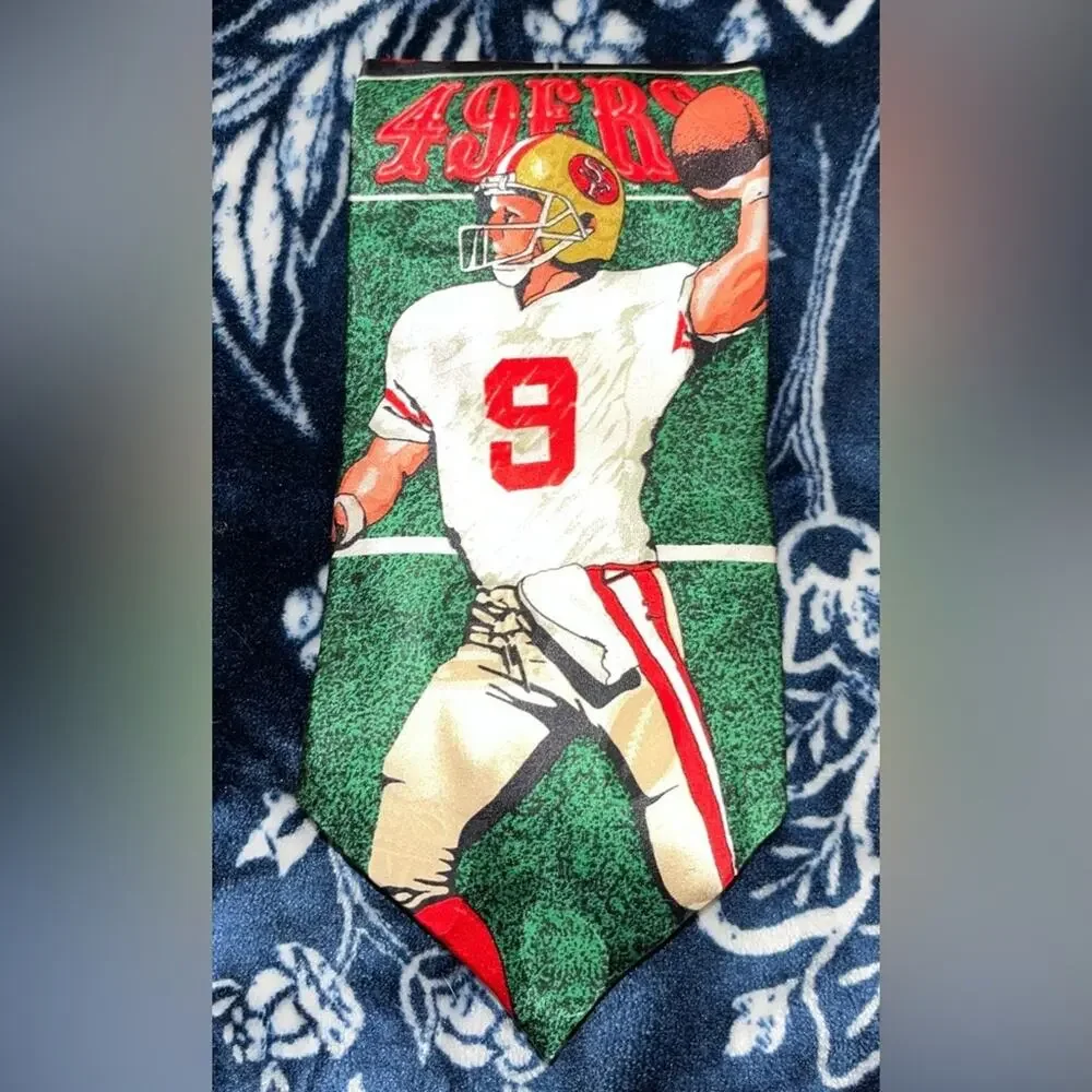 Vintage 90s 100% Silk #9 MVP San Francisco 49ers Tie